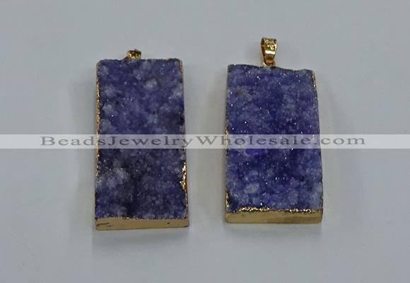 NGP8523 25*50mm - 27*53mm rectangle druzy agate pendants