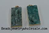 NGP8527 25*50mm - 27*53mm rectangle druzy agate pendants