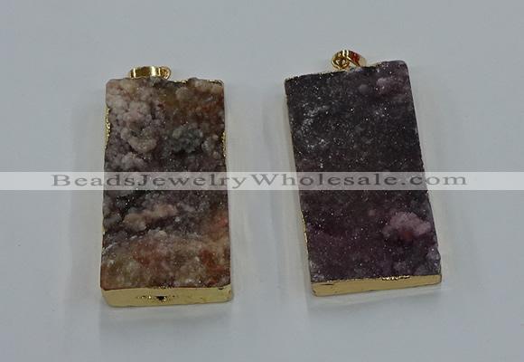 NGP8529 25*50mm - 27*53mm rectangle druzy agate pendants