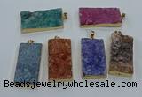 NGP8530 25*50mm - 27*53mm rectangle druzy agate pendants