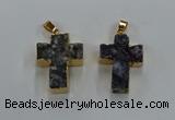 NGP8540 22*30mm - 25*35mm cross druzy agate pendants wholesale