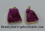 NGP8546 25*33mm - 30*35mm trapezoid druzy agate pendants