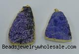 NGP8565 28*45mm - 35*50mm freeform druzy agate pendants wholesale