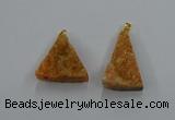 NGP8575 18*25mm - 25*40mm triangle druzy agate pendants wholesale