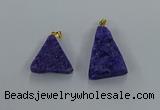 NGP8576 18*25mm - 25*40mm triangle druzy agate pendants wholesale