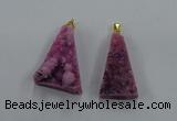 NGP8578 18*25mm - 25*40mm triangle druzy agate pendants wholesale