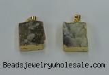 NGP8585 18*25mm rectangle druzy agate pendants wholesale