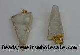 NGP8593 13*40mm - 20*35mm triangle druzy agate pendants wholesale