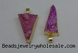 NGP8596 13*40mm - 20*35mm triangle druzy agate pendants wholesale