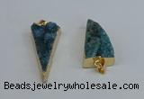 NGP8599 13*40mm - 20*35mm triangle druzy agate pendants wholesale