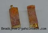 NGP8605 15*35mm - 16*40mm rectangle druzy agate pendants wholesale