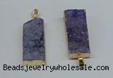 NGP8606 15*35mm - 16*40mm rectangle druzy agate pendants wholesale