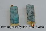 NGP8610 15*35mm - 16*40mm rectangle druzy agate pendants wholesale