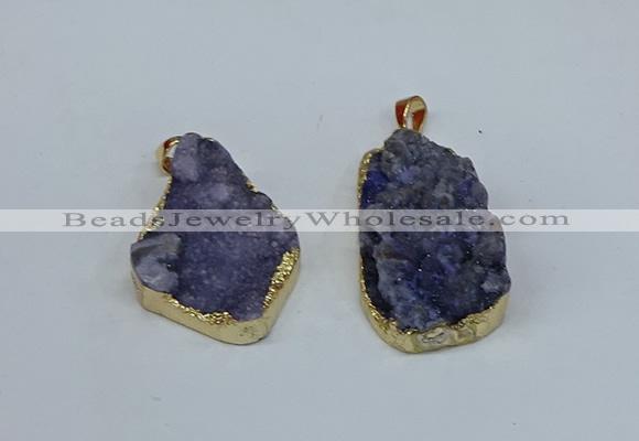 NGP8617 25*30mm - 28*40mm freeform druzy agate pendants wholesale