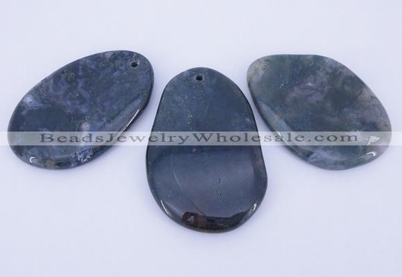 NGP865 5PCS 35-45mm*50-65mm freeform moos agate gemstone pendants