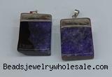 NGP8679 26*36mm rectangle druzy agate pendants wholesale