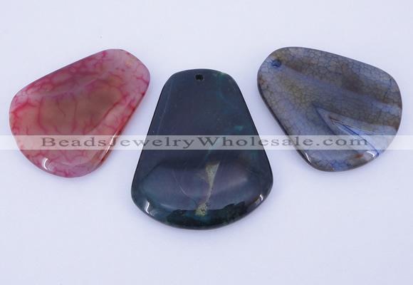 NGP873 5PCS 35-40mm*45-50mm trapezoid agate gemstone pendants