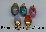 NGP8752 17*30mm rice agate gemstone pendants wholesale