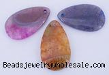 NGP883 5PCS 29*50mm flat teardrop agate gemstone pendants wholesale