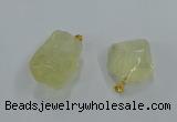 NGP8857 20*25mm - 30*40mm nuggets lemon quartz pendants wholesale