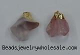 NGP8861 20*25mm - 30*40mm nuggets rose quartz gemstone pendants