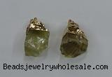 NGP8863 20*25mm - 30*40mm nuggets lemon quartz gemstone pendants