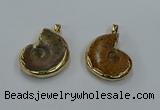 NGP8874 22*26mm - 30*35mm carved ammonite gemstone pendants