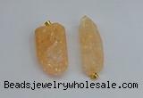 NGP8879 16*38mm - 25*60mm sticks crackle quartz pendants wholesale