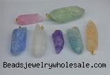 NGP8885 16*38mm - 25*60mm sticks crackle quartz pendants wholesale