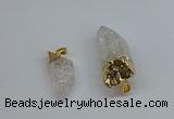 NGP8887 10*35mm - 20*45mm sticks crackle quartz pendants