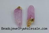 NGP8890 10*35mm - 20*45mm sticks crackle quartz pendants