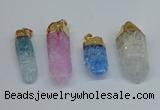 NGP8895 10*35mm - 20*45mm sticks crackle quartz pendants