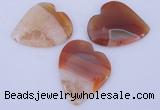 NGP894 5PCS 42*50mm heart agate druzy geode gemstone pendants