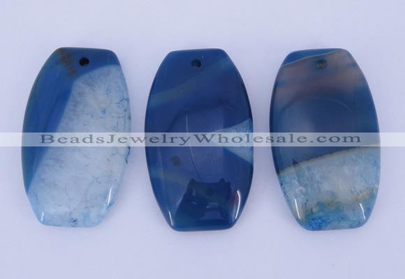 NGP926 5PCS 30*50mm flat drum agate druzy geode gemstone pendants