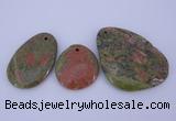 NGP939 5PCS 30-50mm*35-65mm freeform unakite gemstone pendants