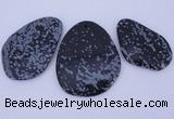 NGP947 5PCS 35-55mm*50-65mm freeform snowflake obsidian gemstone pendants