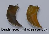 NGP9501 22*60mm - 25*65mm horn agate gemstone pendants wholesale