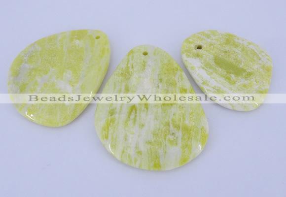 NGP951 5PCS 35-50mm*45-65mm freeform lemon jade gemstone pendants