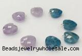 NGP9700 12mm faceted heart  mixed gemstone pendants wholesale