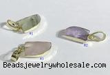 NGP9714 11*15mm horn-shaped  mixed gemstone pendants wholesale