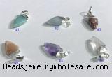 NGP9724 9*15mm arrowhead-shaped  mixed gemstone pendants wholesale