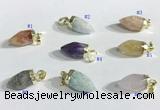 NGP9725 10*16mm bullet-shaped  mixed gemstone pendants wholesale