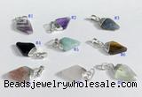 NGP9729 11*15mm arrowhead-shaped  mixed gemstone pendants wholesale