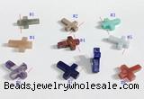 NGP9735 13*18mm cross-shaped  mixed gemstone pendants wholesale