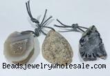 NGP9761 25*30mm-30*40mm freeform druzy agate pendants