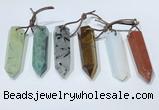 NGP9766 12*40mm-15*55mm sticks mixed gemstone pendants