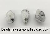 NGP9803 22*35mm - 25*40mm faceted nuggets white howlite pendants