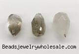 NGP9806 22*35mm - 25*40mm faceted nuggets smoky quartz pendants