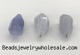 NGP9807 22*35mm - 25*40mm faceted nuggets blue lace agate pendants