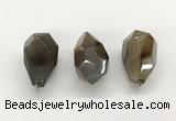 NGP9808 22*35mm - 25*40mm faceted nuggets agate pendants